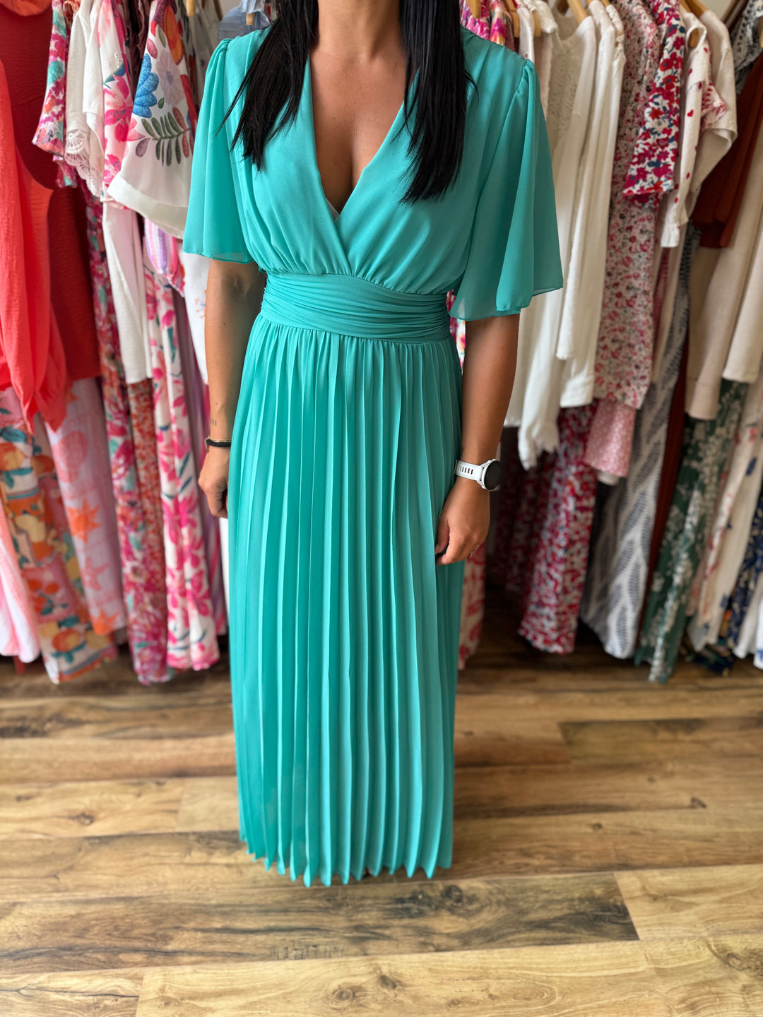 Robe Aglaé turquoise foncé