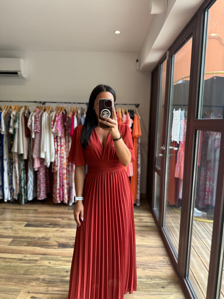 Robe longue Aglaé terracotta