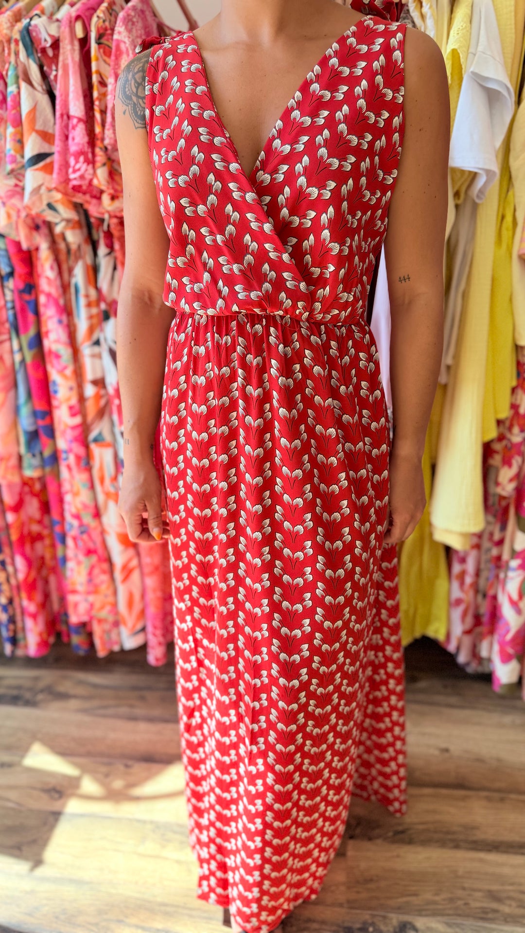 Robe longue Mahé CURVY rouge