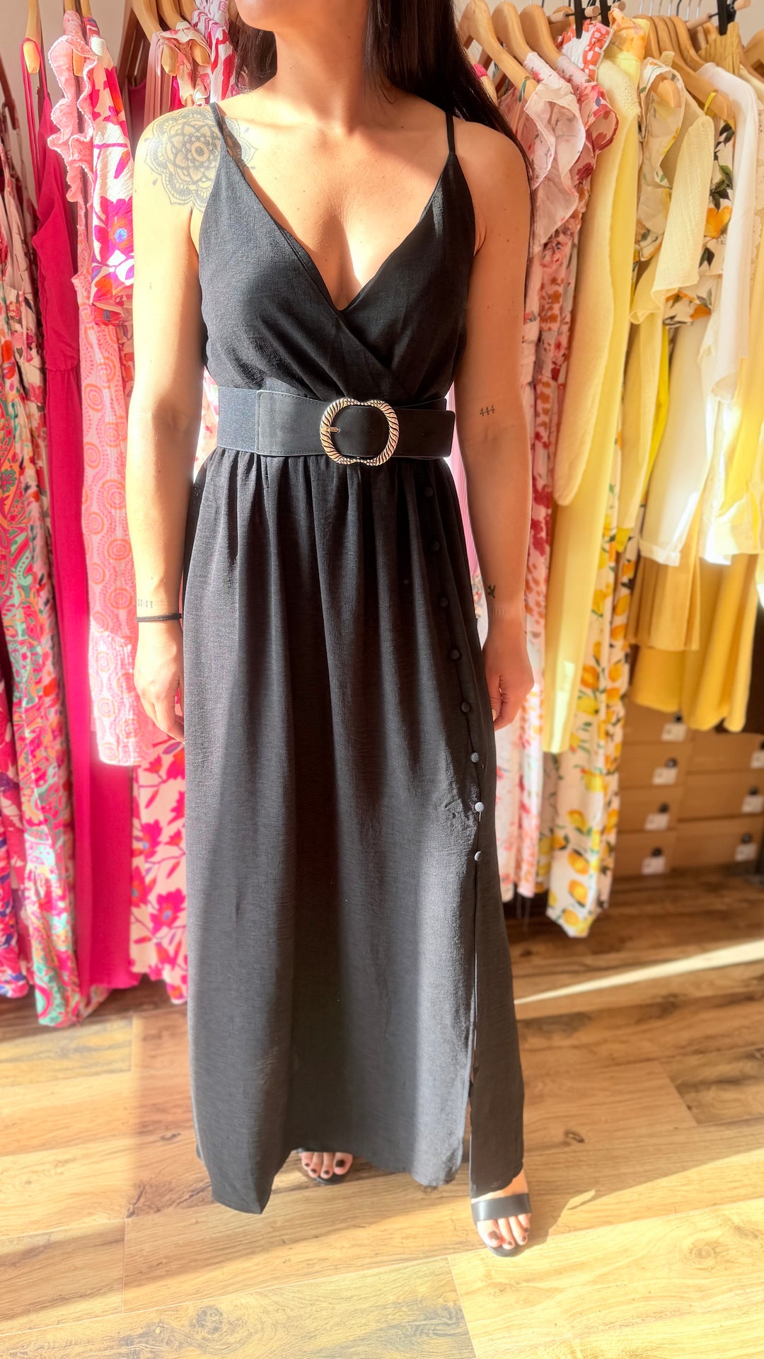 Robe longue Amanda CURVY noir
