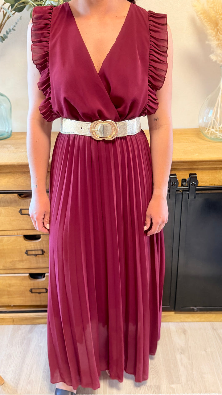 Robe longue Berenice bordeaux PRECOMMANDE