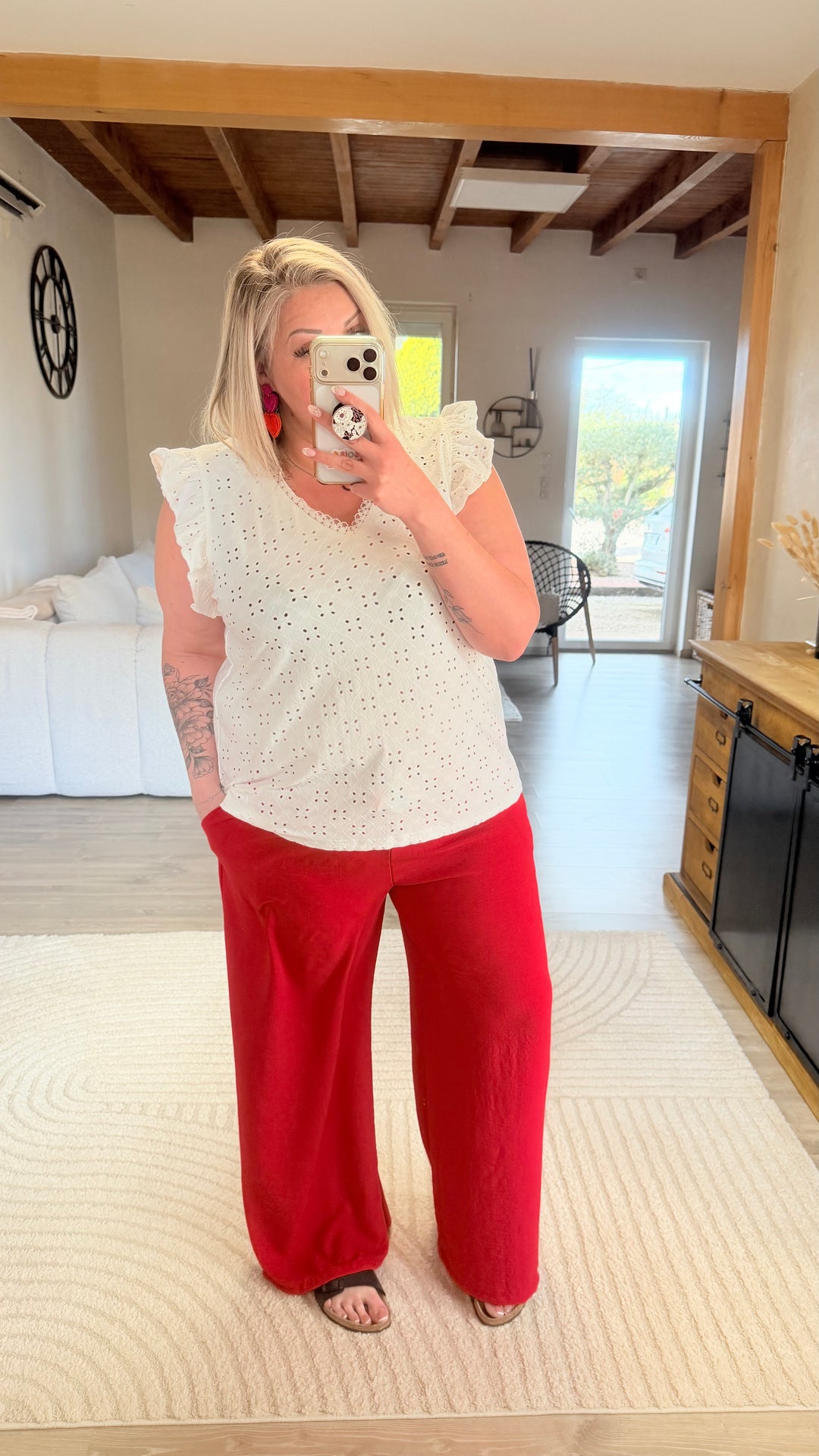 Pantalon Candice rouge CURVY