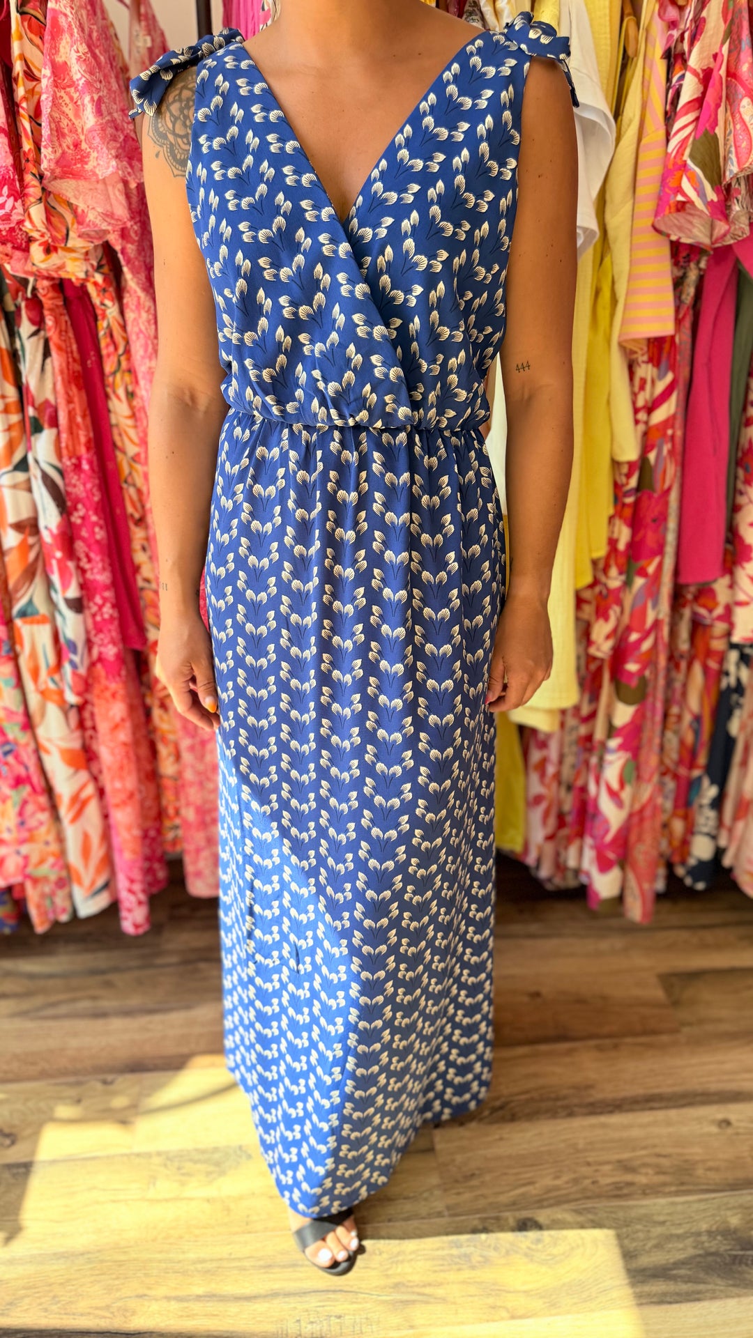 Robe longue Mahé CURVY bleu