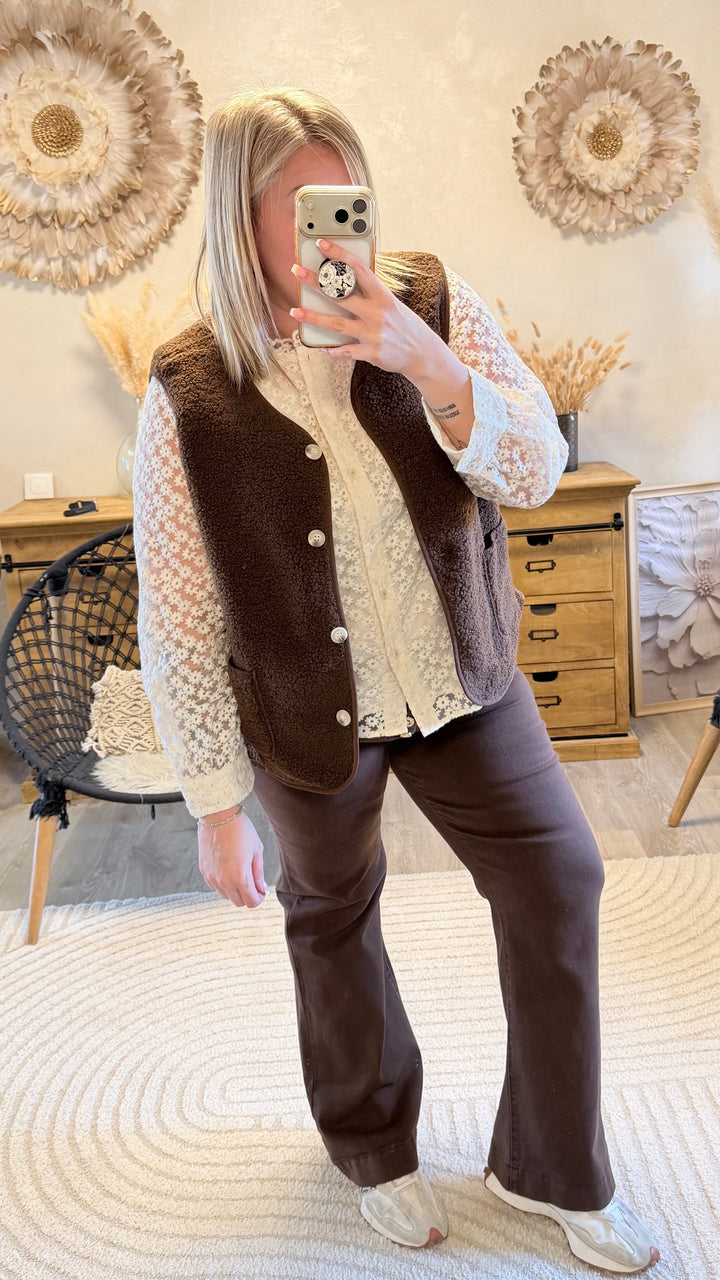 Gilet Charly chocolat CURVY