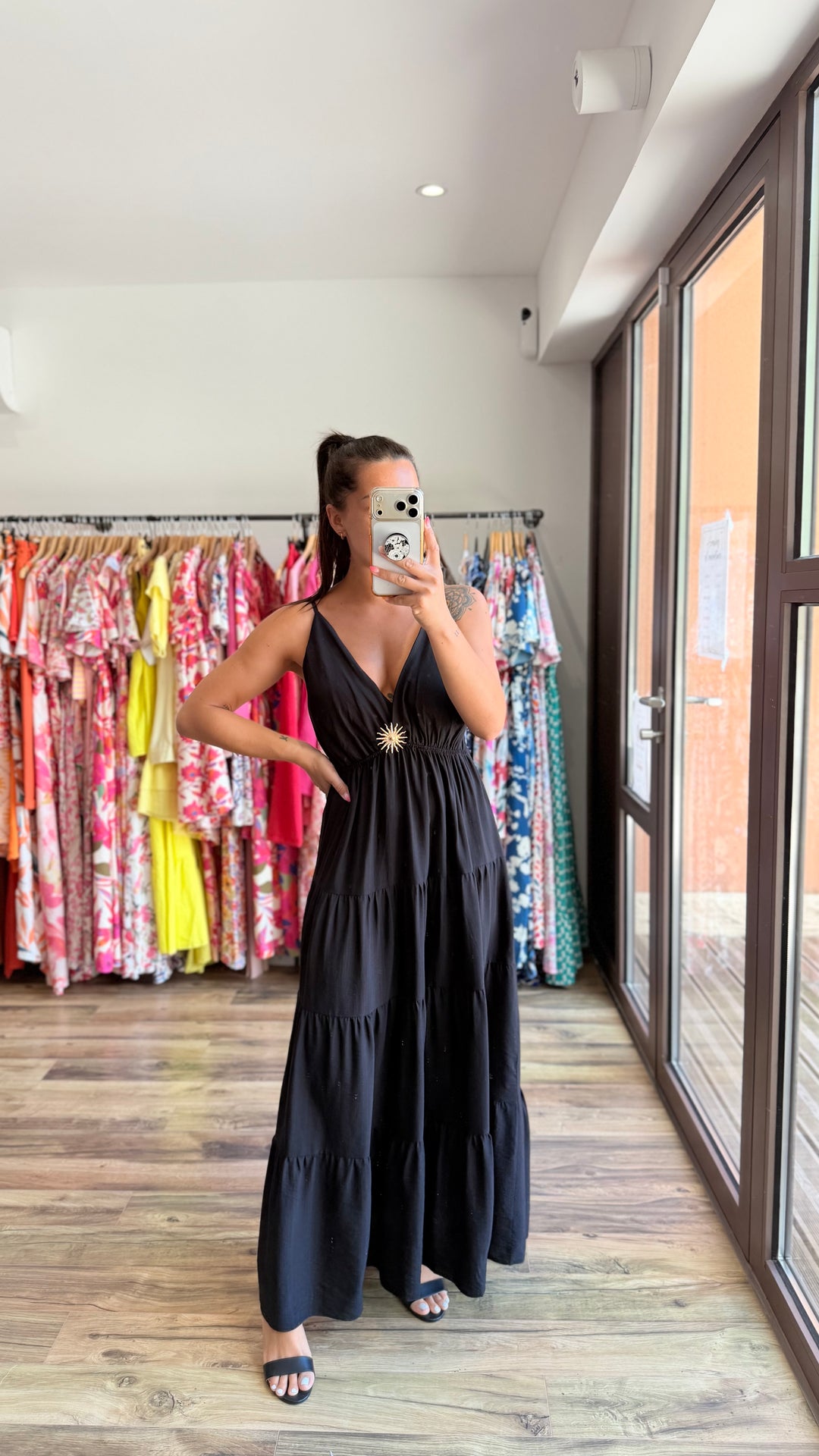 Robe longue Soleil noir