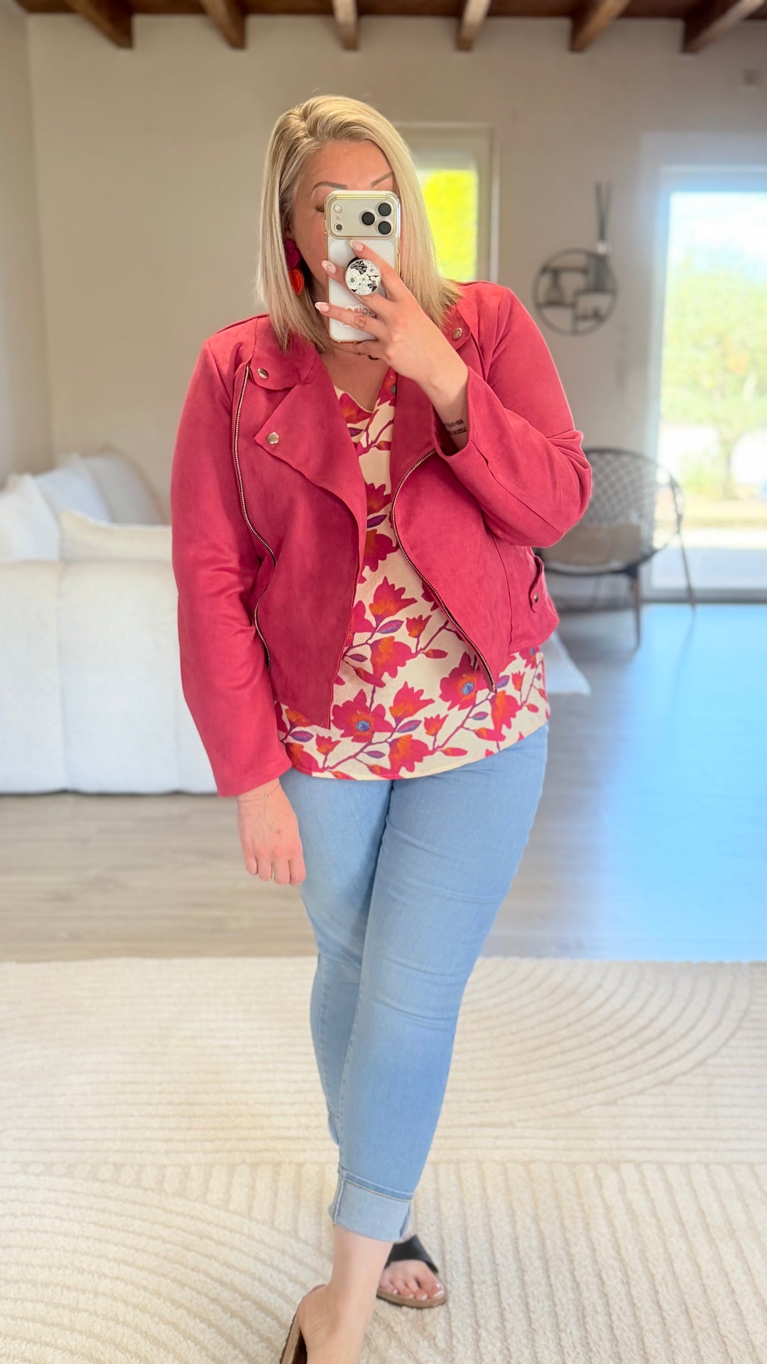 Suédine fushia CURVY
