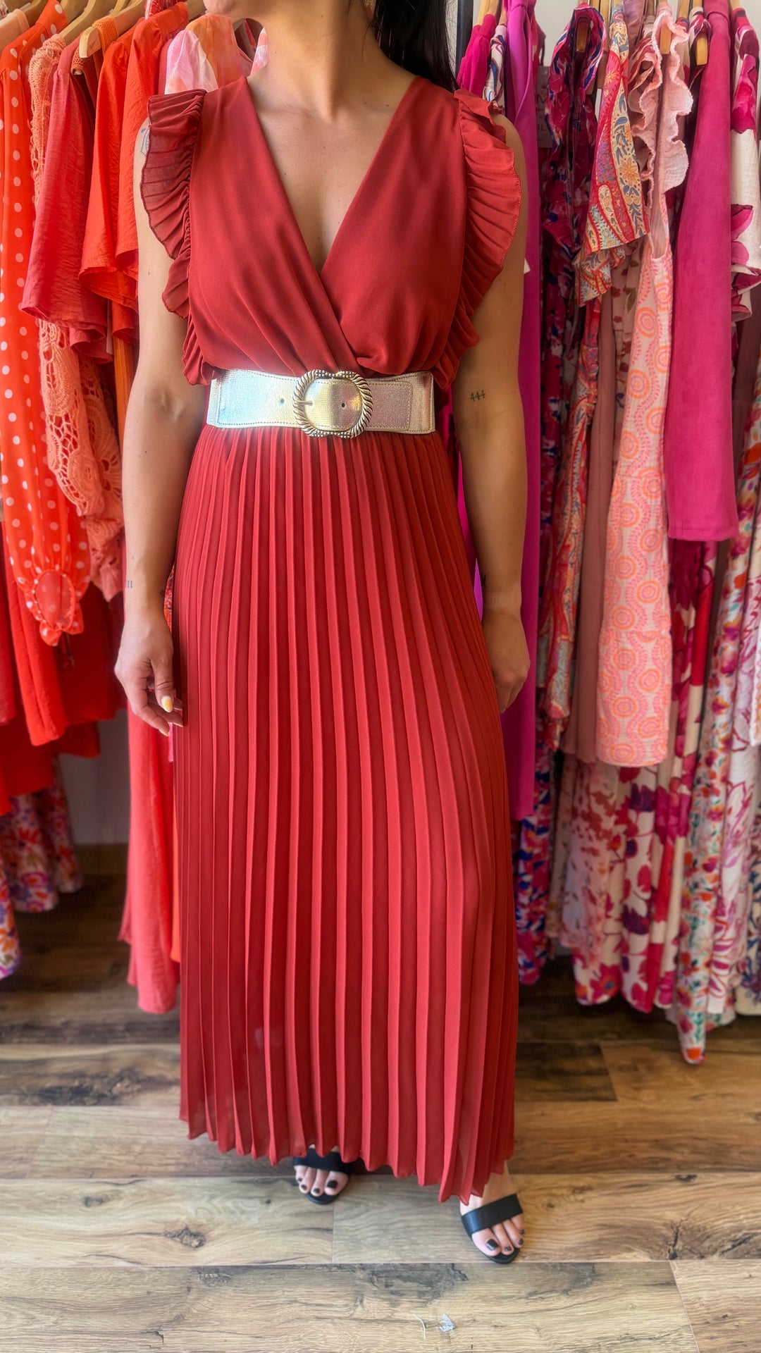 Robe longue Berenice terracotta
