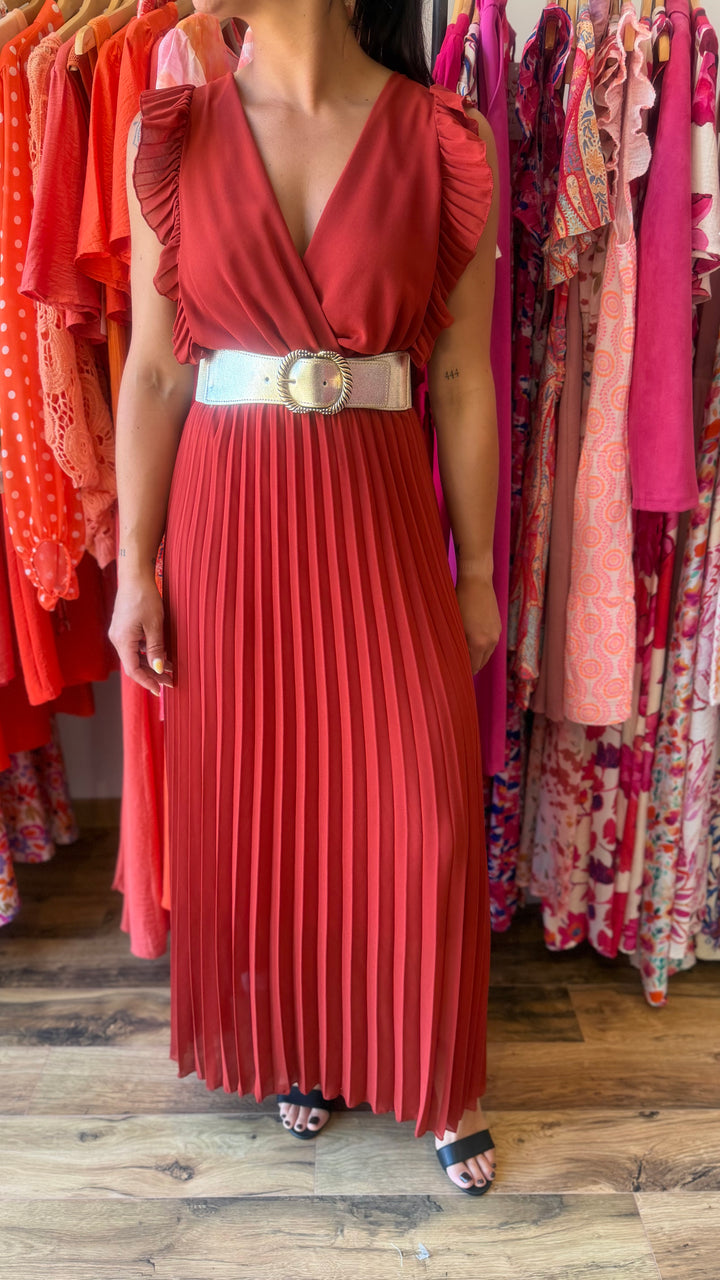Robe longue Berenice terracotta