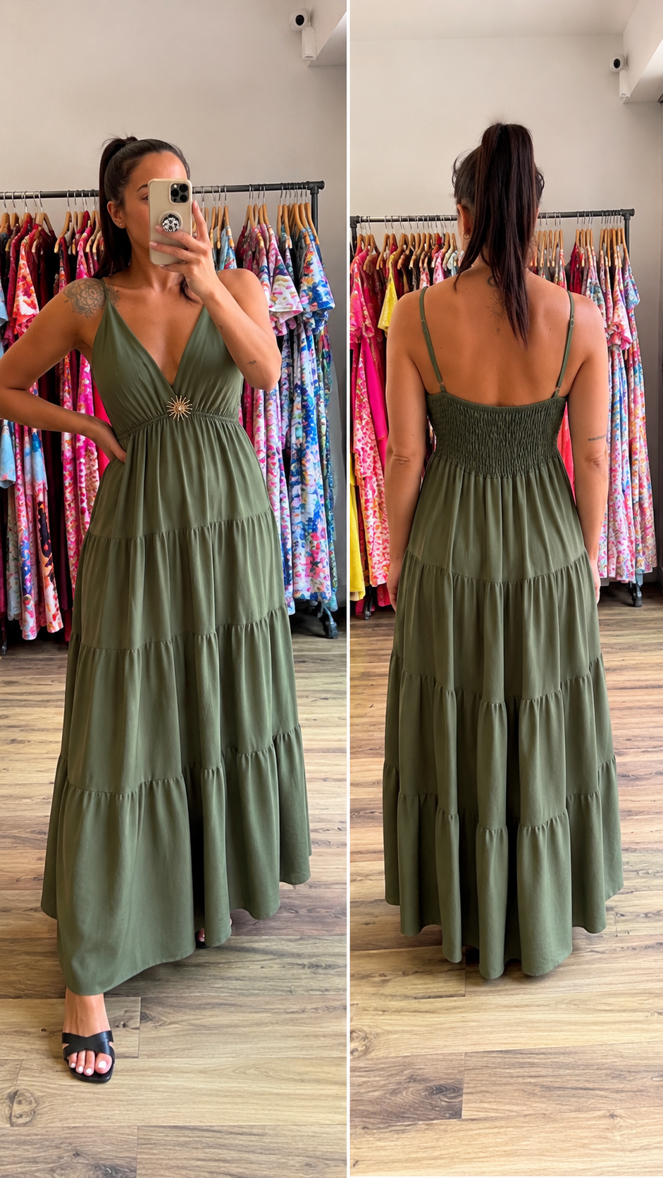 Robe longue Soleil Kaki