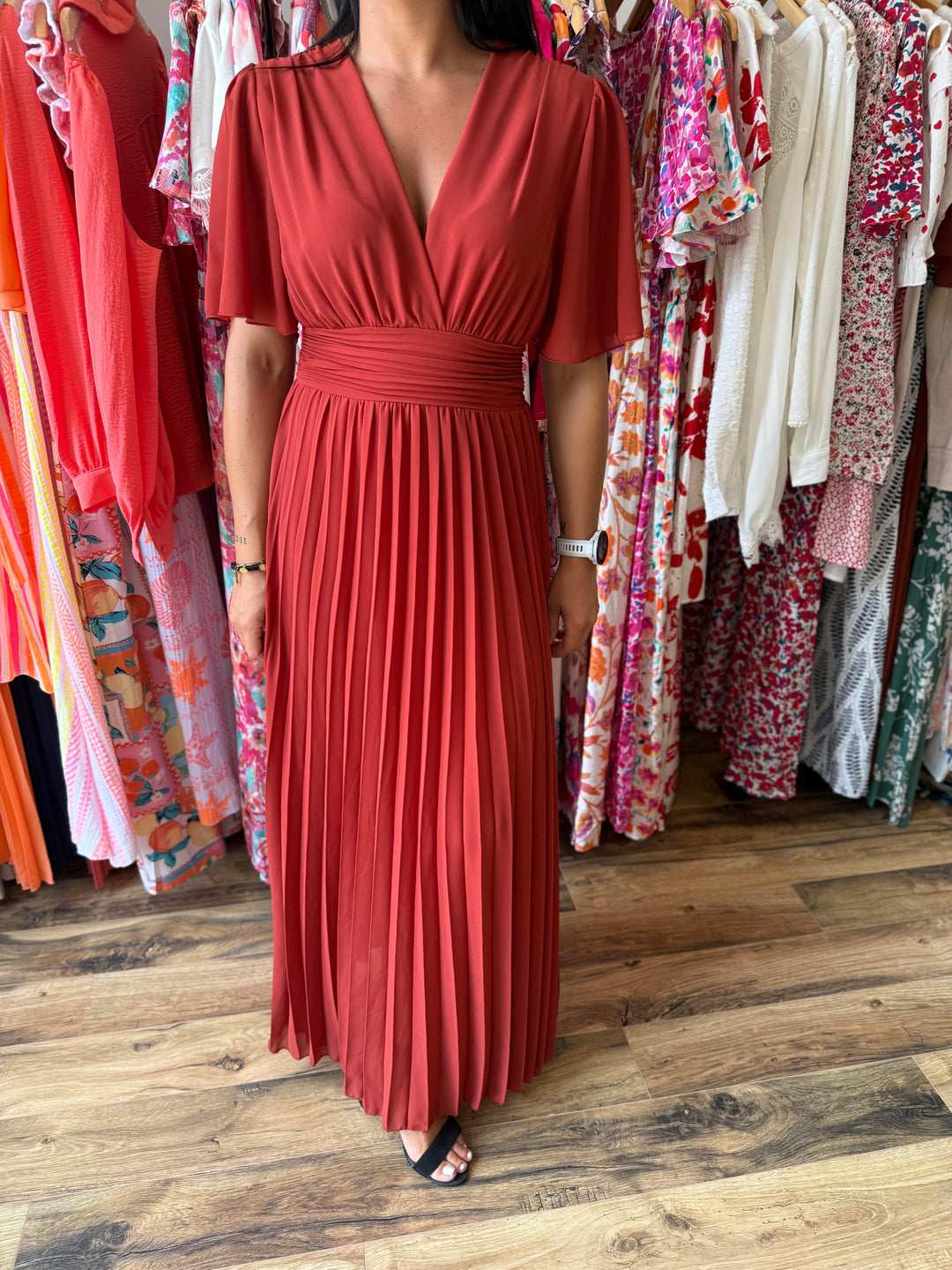 Robe longue Aglaé terracotta