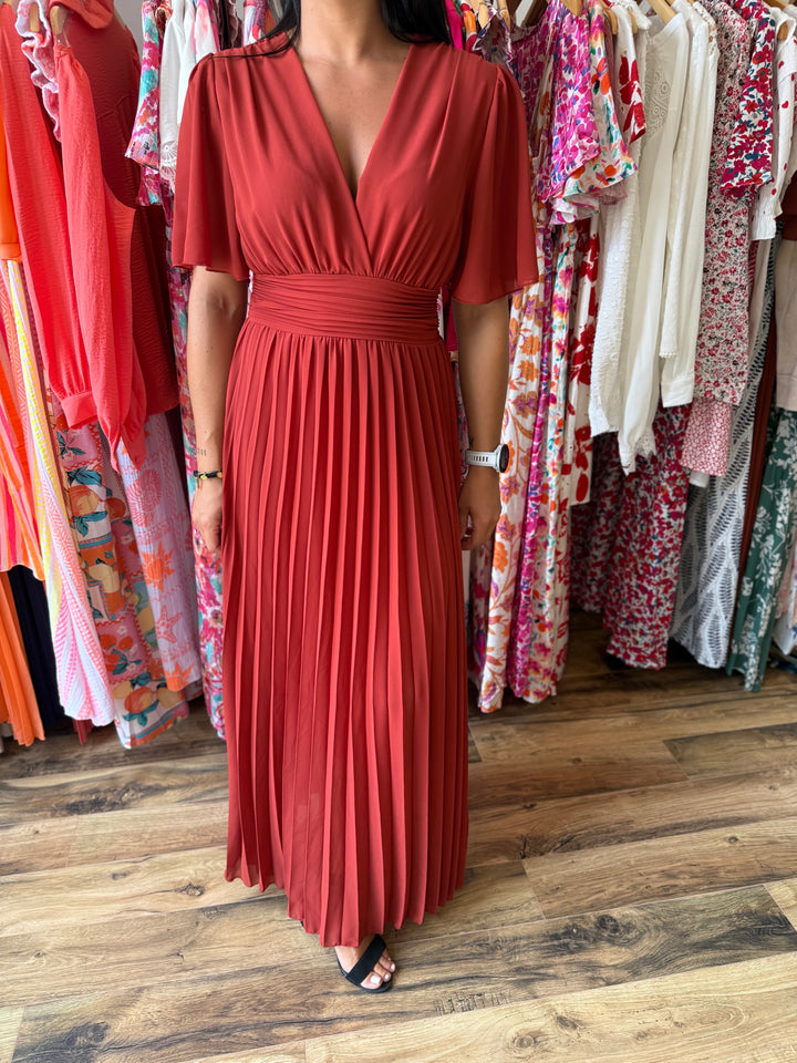 Robe longue Aglaé terracotta