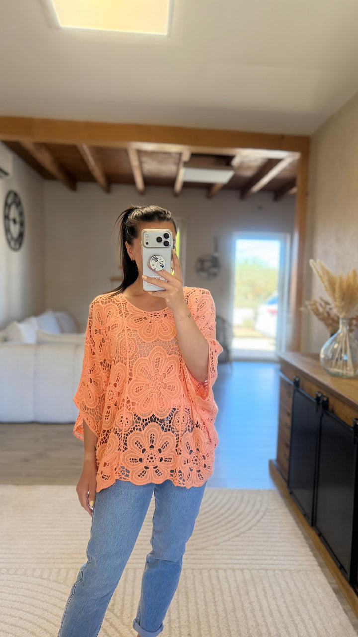 Top crochet orange