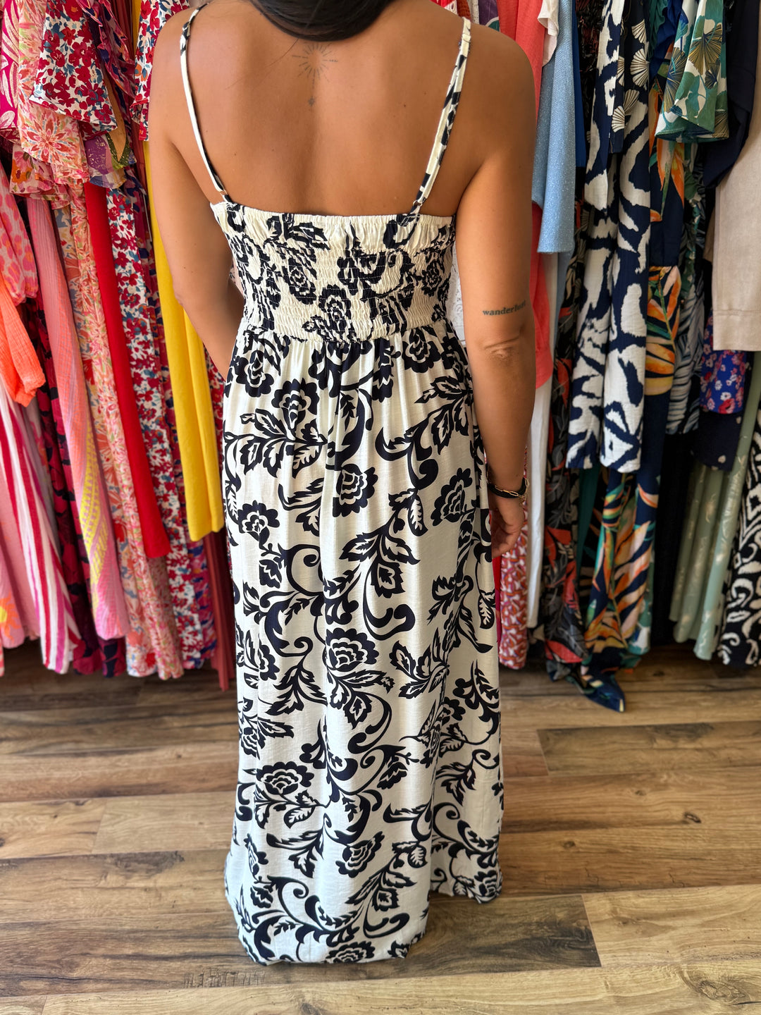 Robe longue Étienne marine