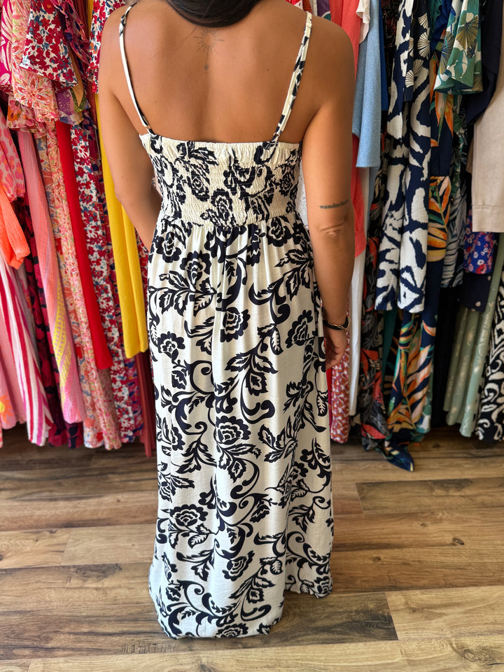 Robe longue Étienne marine
