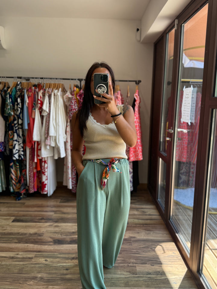 Pantalon Eliam vert d’eau