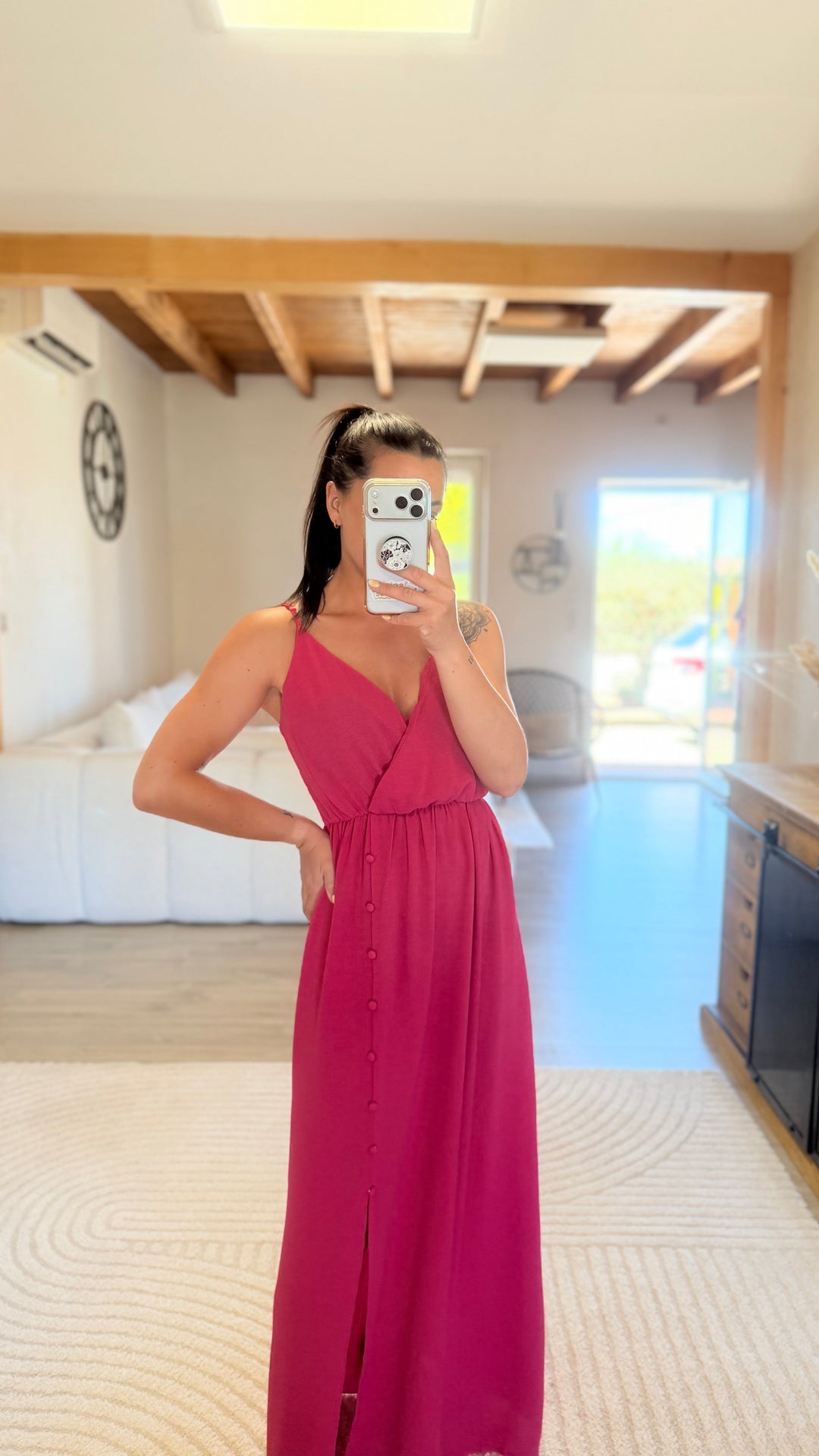 Robe longue Amanda rose