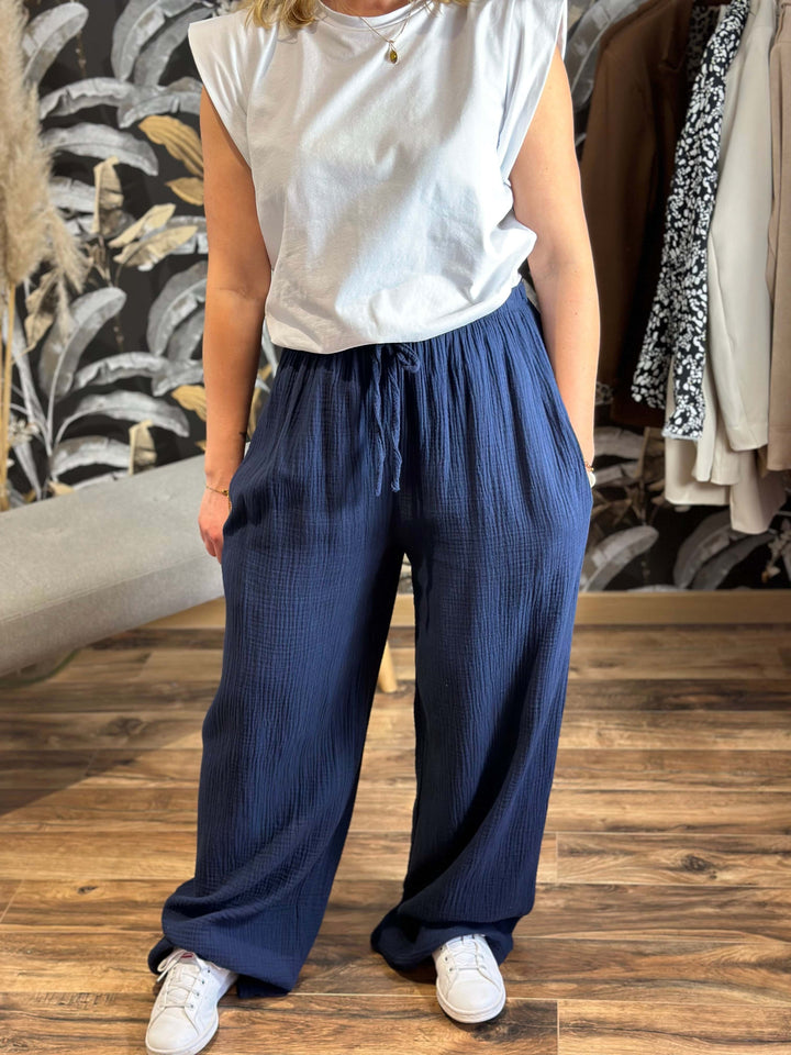 Pantalon gaze de coton (plusieurs coloris)