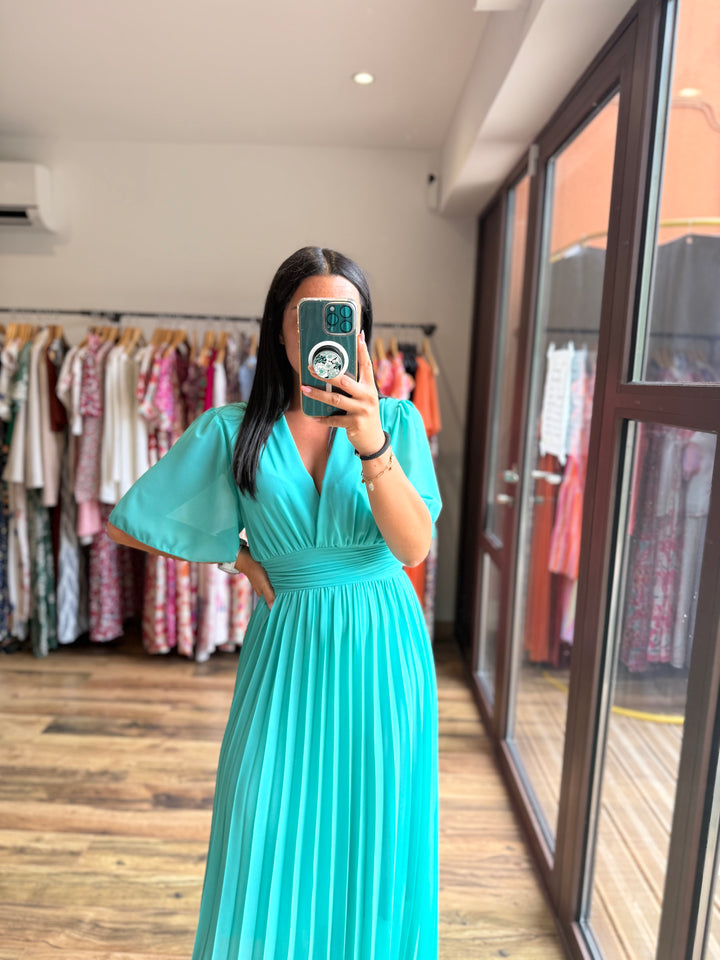 Robe Aglaé turquoise foncé