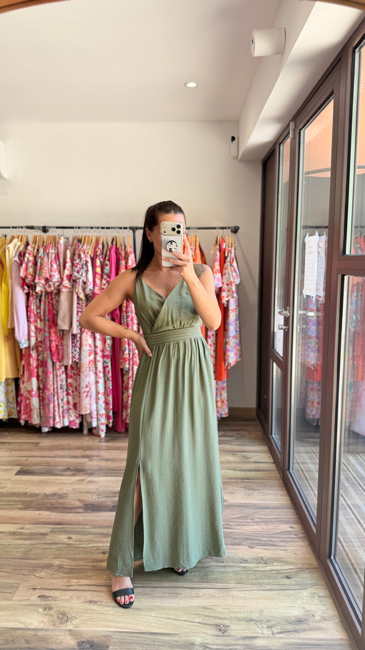 Robe longue Molly kaki