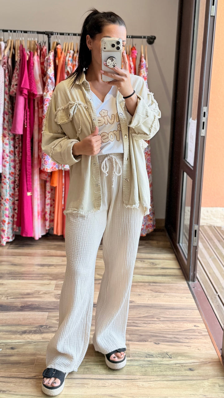 Veste jean Aloyse beige