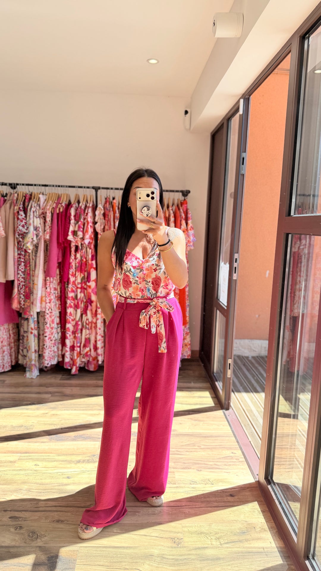 Pantalon Candice rose fushia