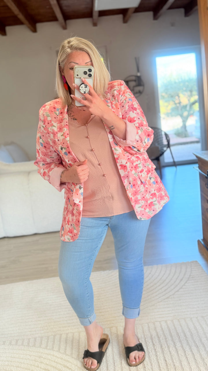 Top Hosa rose poudré CURVY