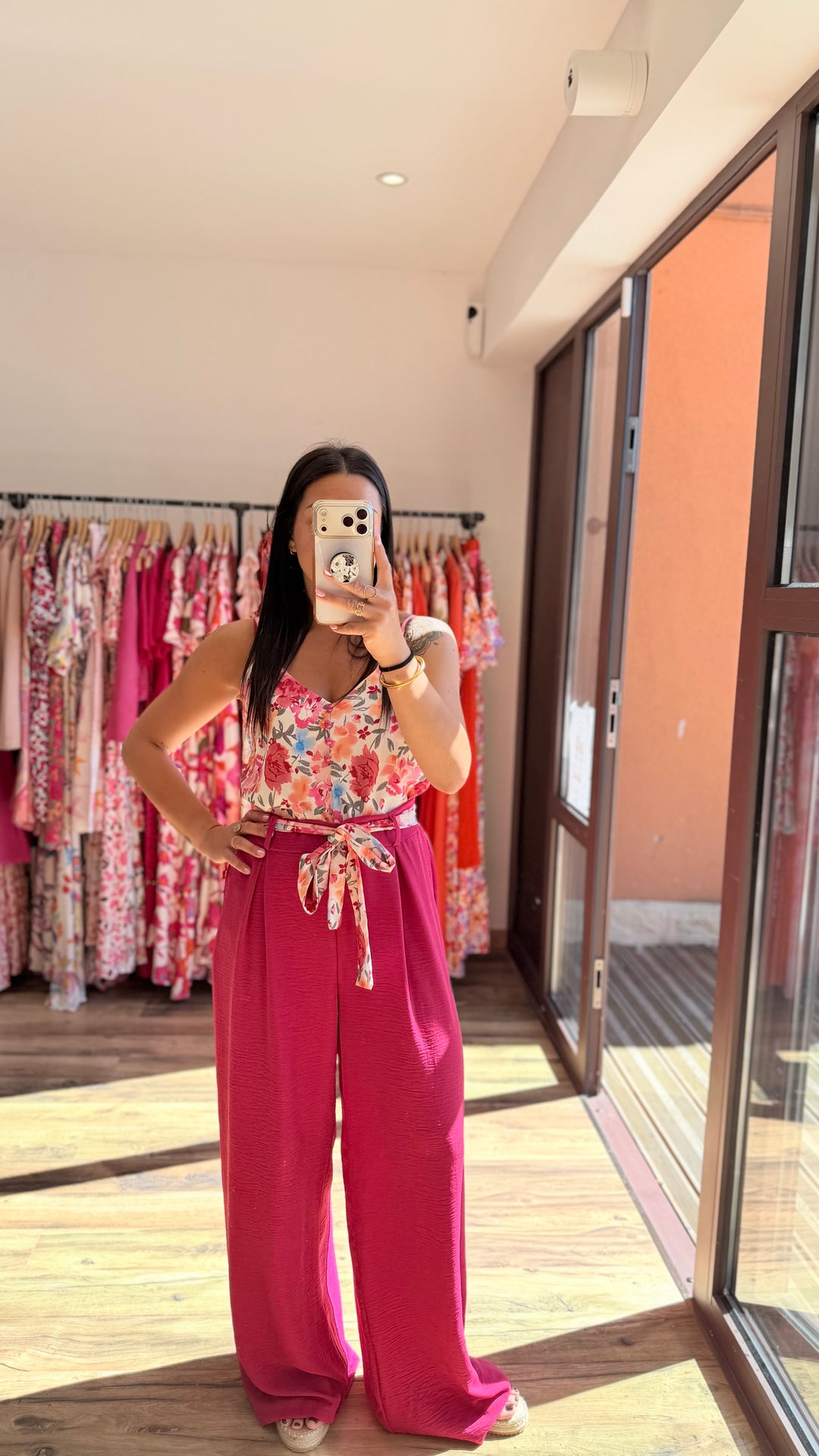 Pantalon Candice rose fushia
