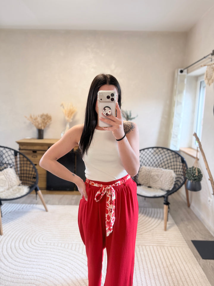 Pantalon Wilma rouge CURVY