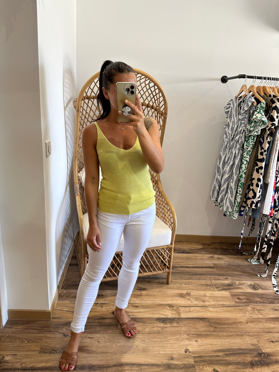Top Afida vert jaune