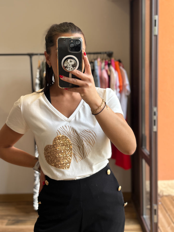 Teeshirt heart blanc