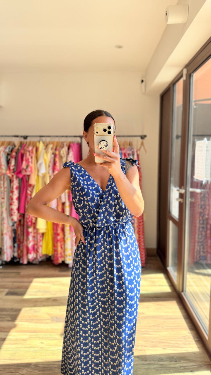 Robe longue Mahé CURVY bleu