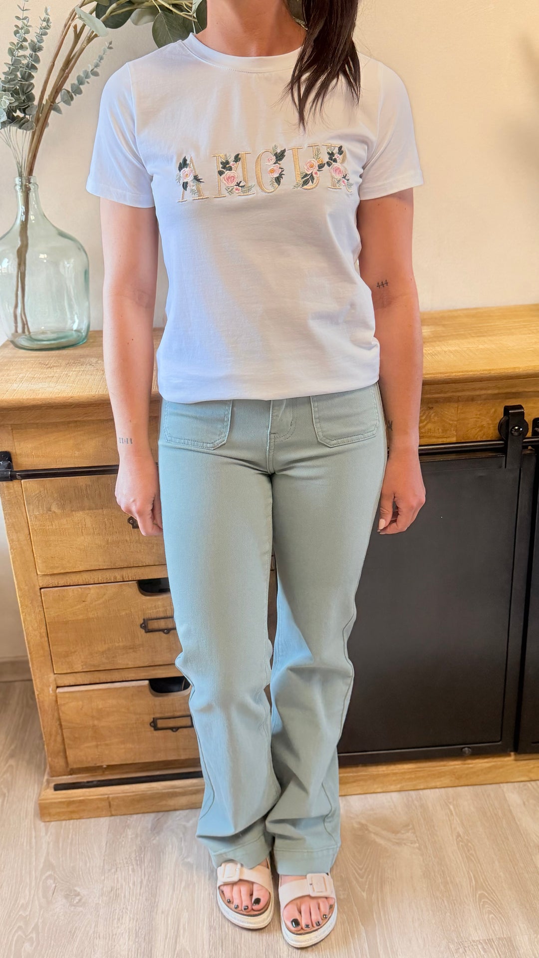 Jean Wild leg Nolo pistache