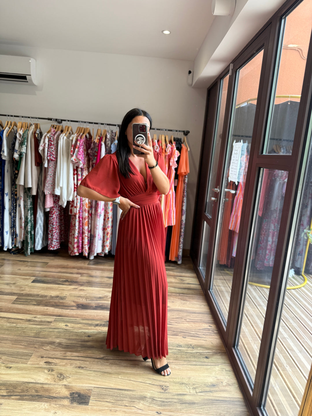 Robe longue Aglaé terracotta