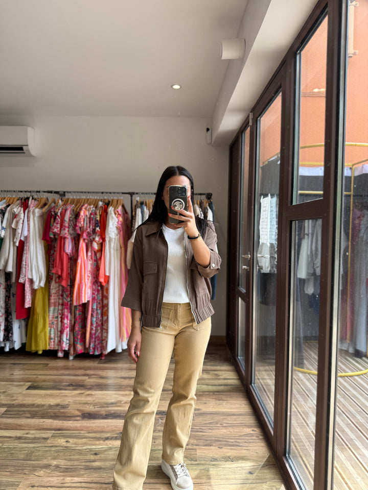 Veste zip chocolat