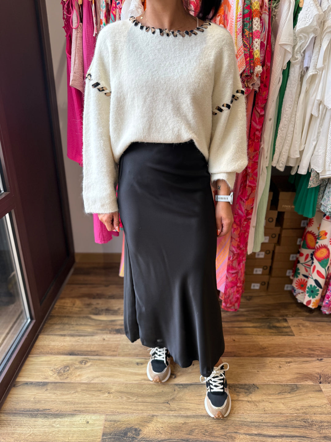 Jupe noir satin