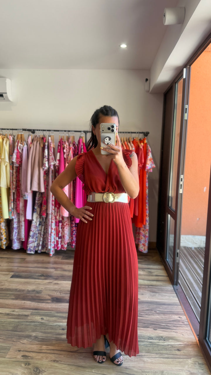Robe longue Berenice terracotta