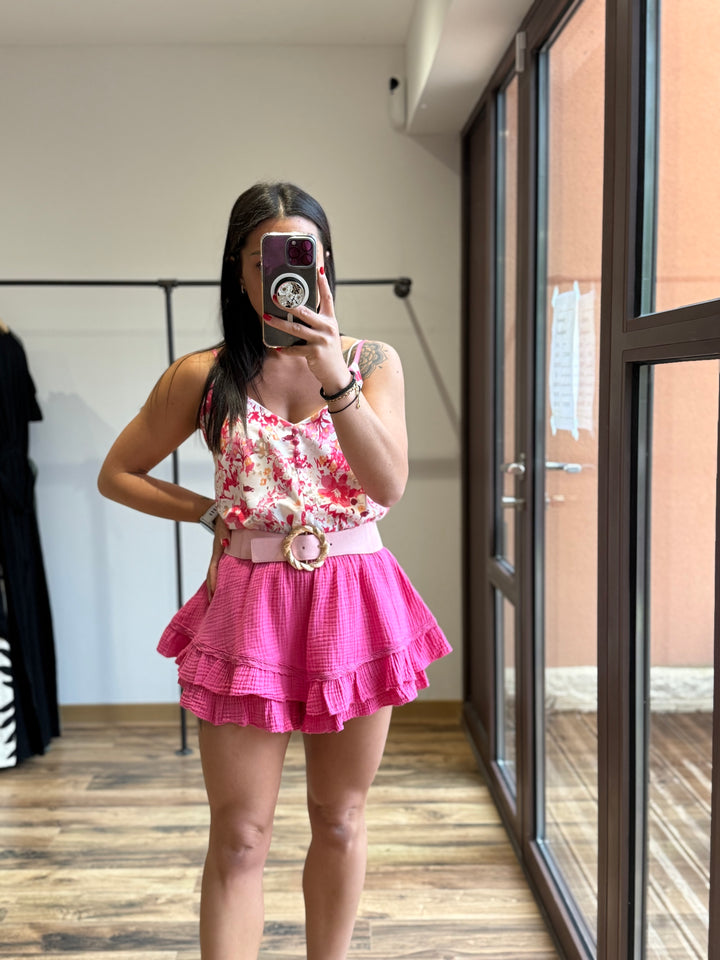 Jupe short rose fuchsia