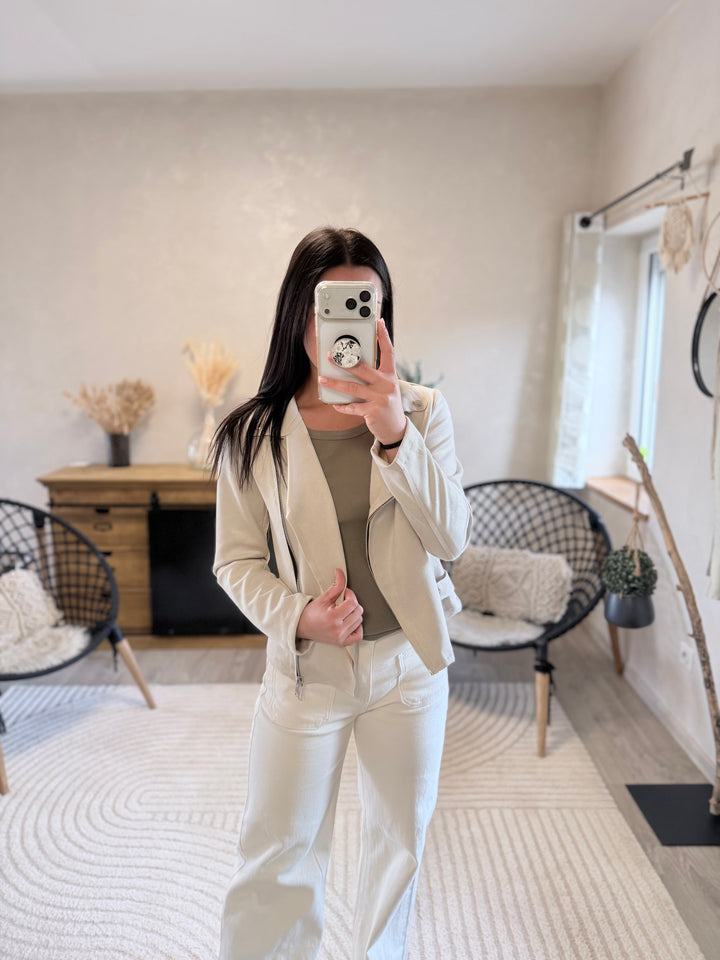 Veste suédine beige