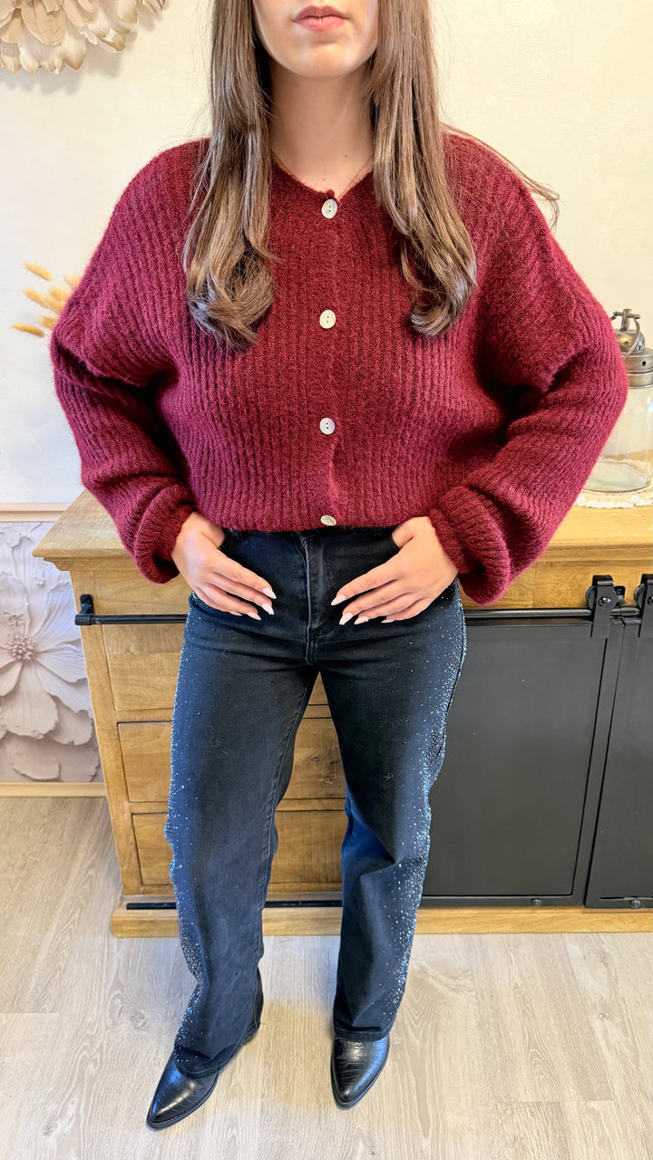 Gilet Roxane bordeaux