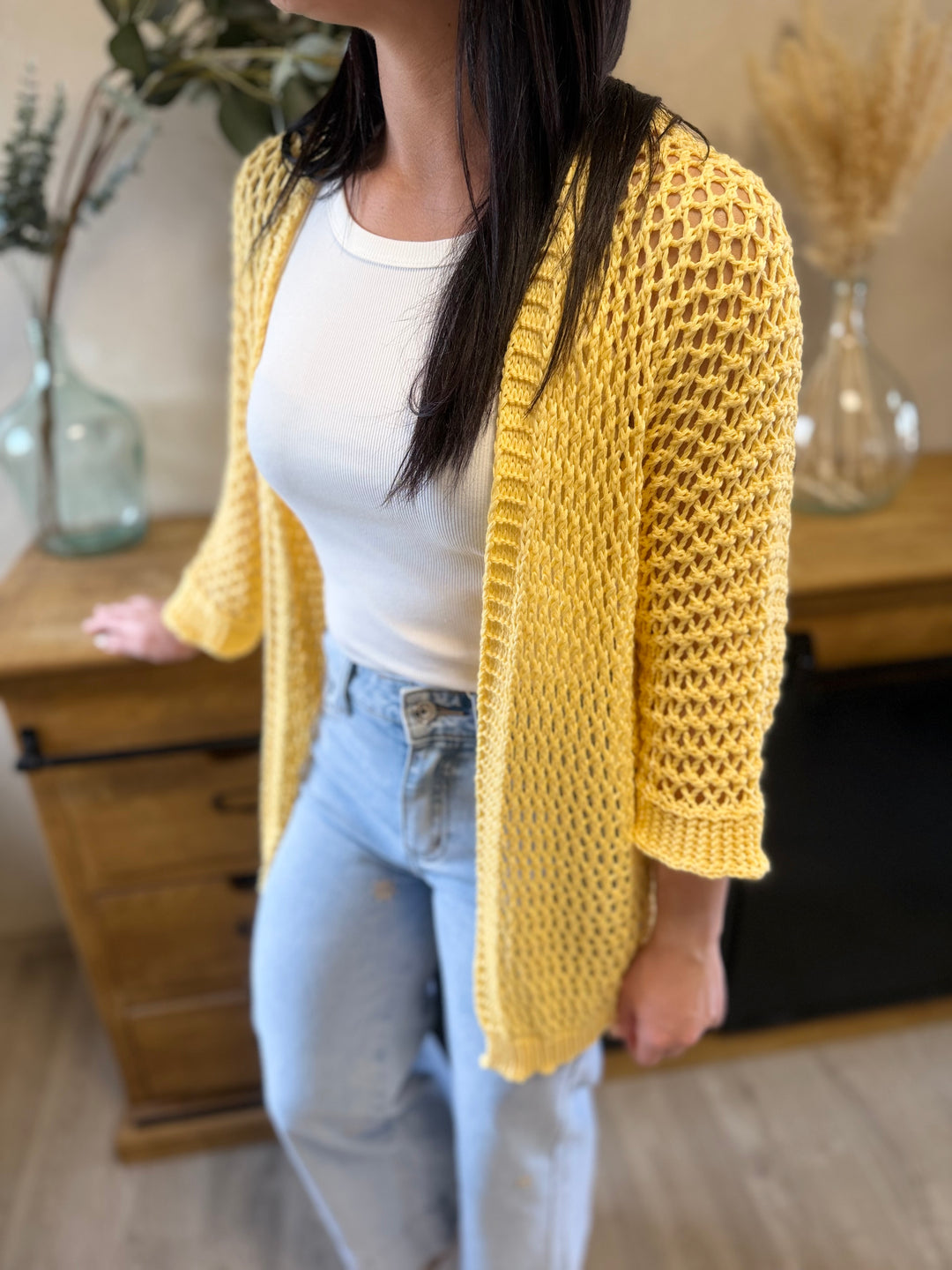 Gilet en maille Hecty jaune