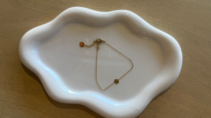 Bracelet fleur fin doré