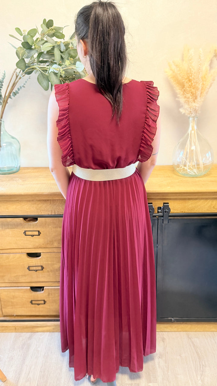Robe longue Berenice bordeaux PRECOMMANDE