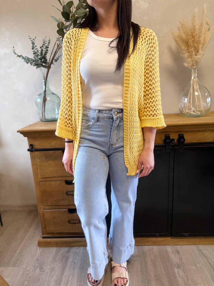 Gilet en maille Hecty jaune