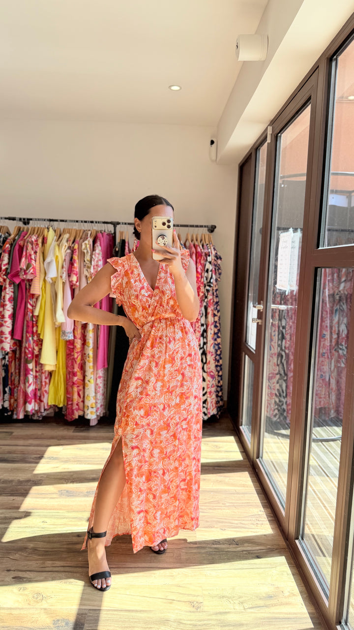Robe longue Roman orange