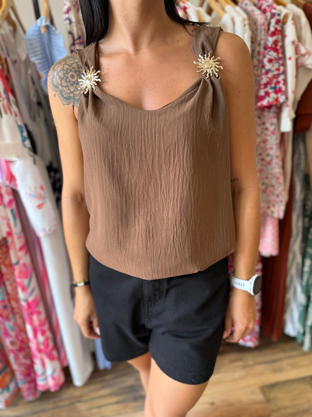 Top Soleya marron
