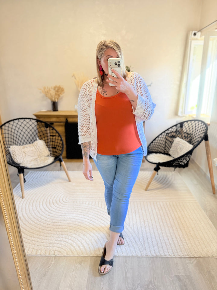 Top raph orange CURVY