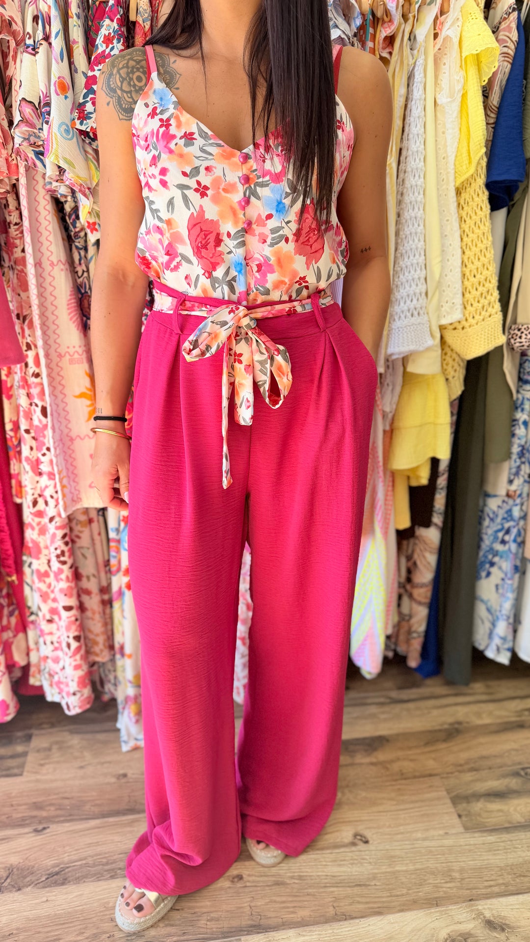 Pantalon Candice fushia CURVY