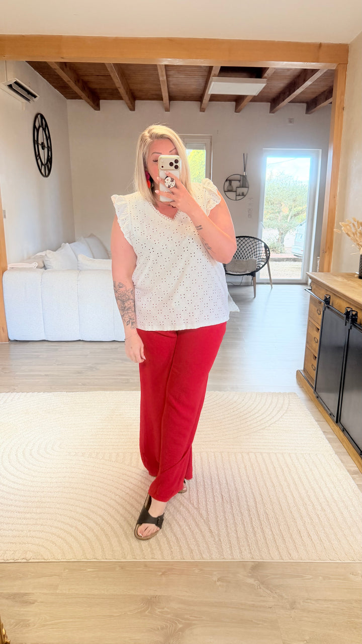 Pantalon Candice rouge CURVY