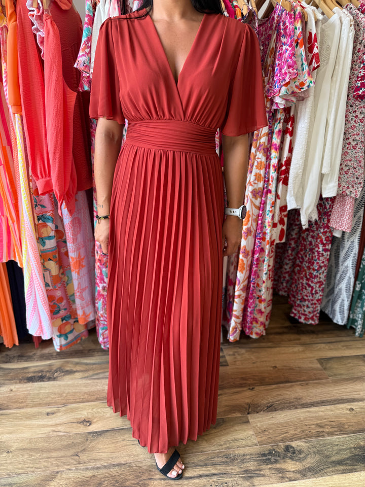 Robe longue Aglaé terracotta