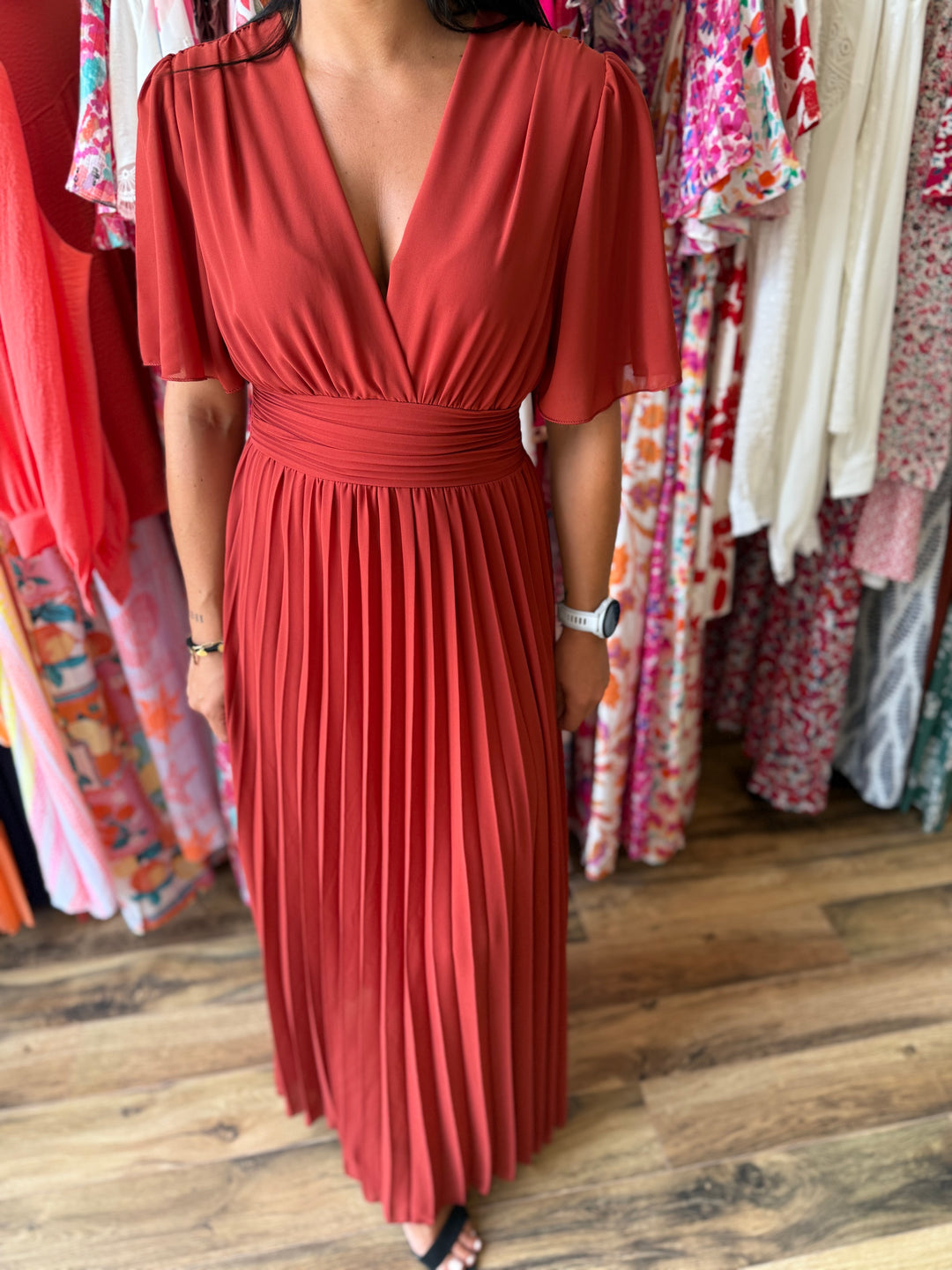 Robe longue Aglaé terracotta